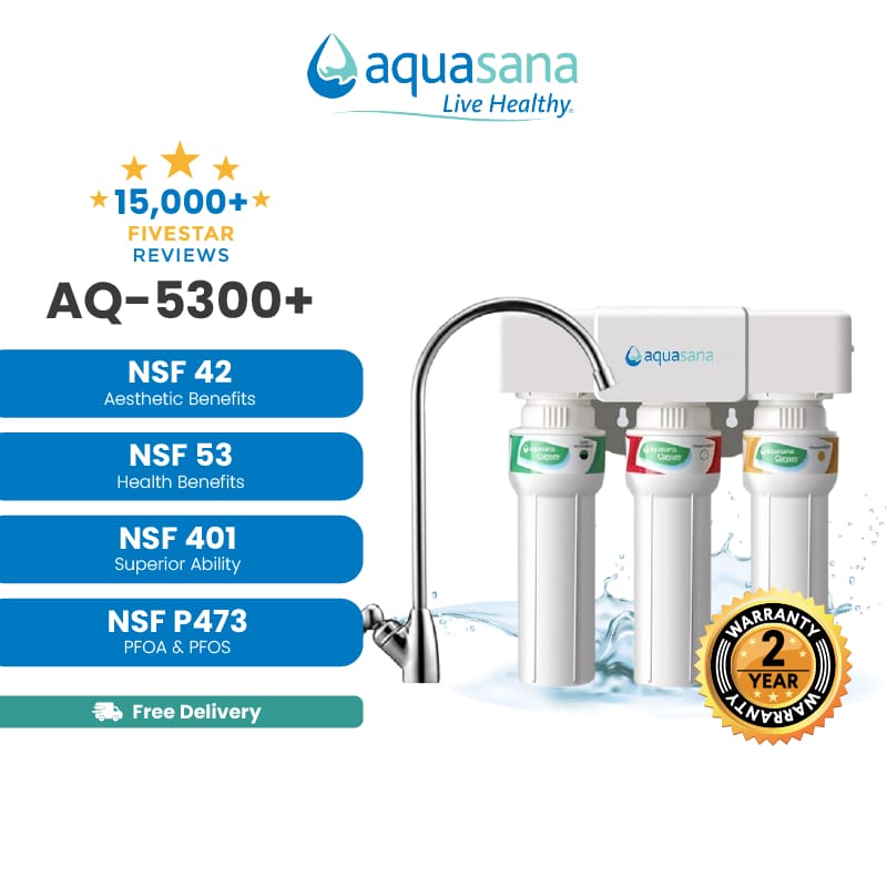Aquasana AQ-5300+ penapis air bawah sinki bersijil NSF