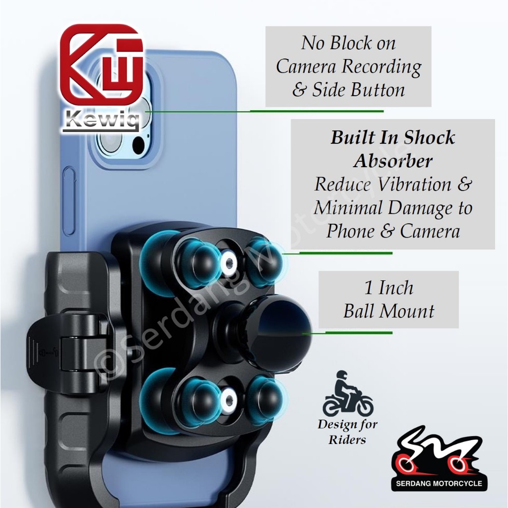 KEWIG M8SP — built-in shock absorber, 1 inch ball mount, tak blok kamera